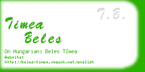 timea beles business card